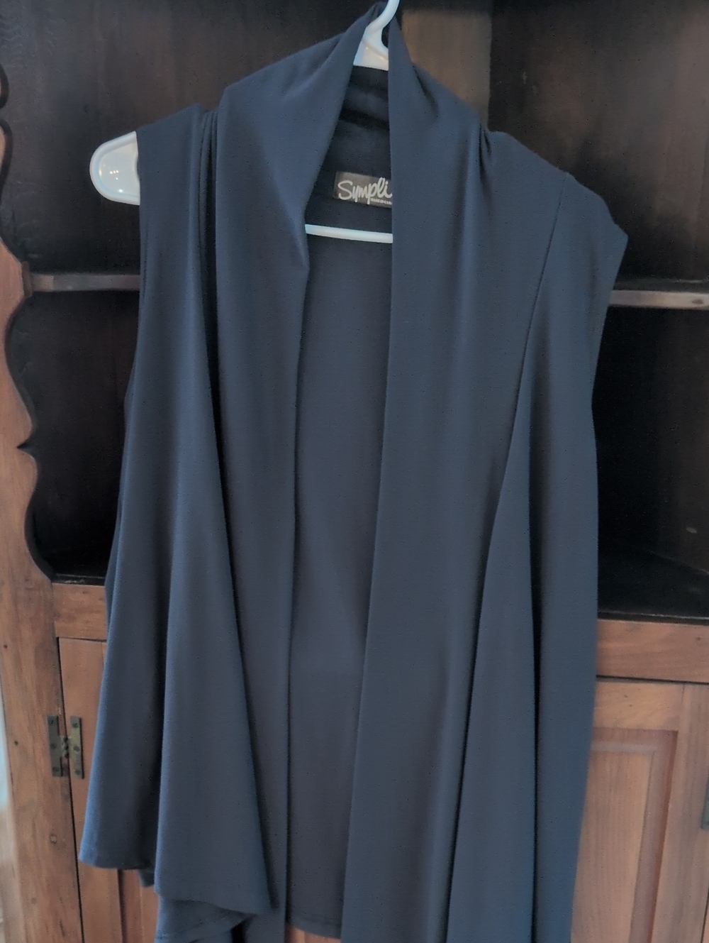 Sympli Black Size 12 Open Drape Cardigan